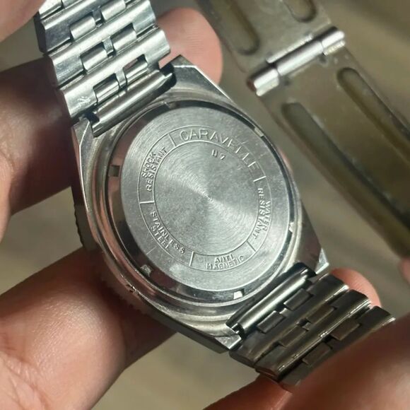 Vintage Caravelle By Bulova Set-o-matic Automatic Divers Watch 666FT Dual Day - Picture 5 of 8